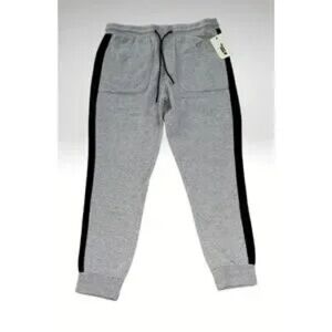 Gray and Black Jogger Sweatpants with Tapered Fit